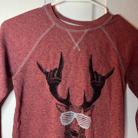 Arizona Boys Red Long Sleeve Graphic Thermal Shirt 8 - Picture 2 of 5